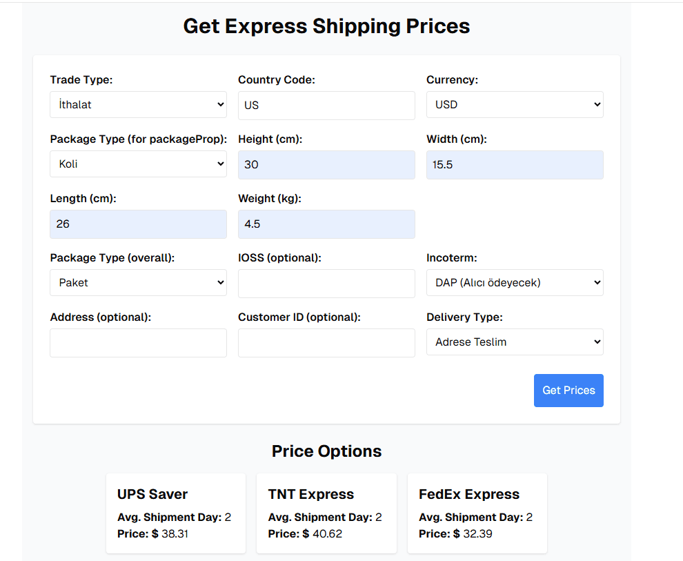 Instant Express Quote